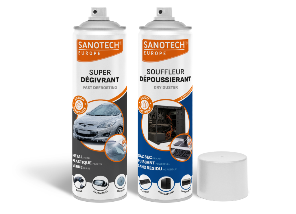 creation d'etiquette de produit de nettoyage informatique pour hdi sanotech